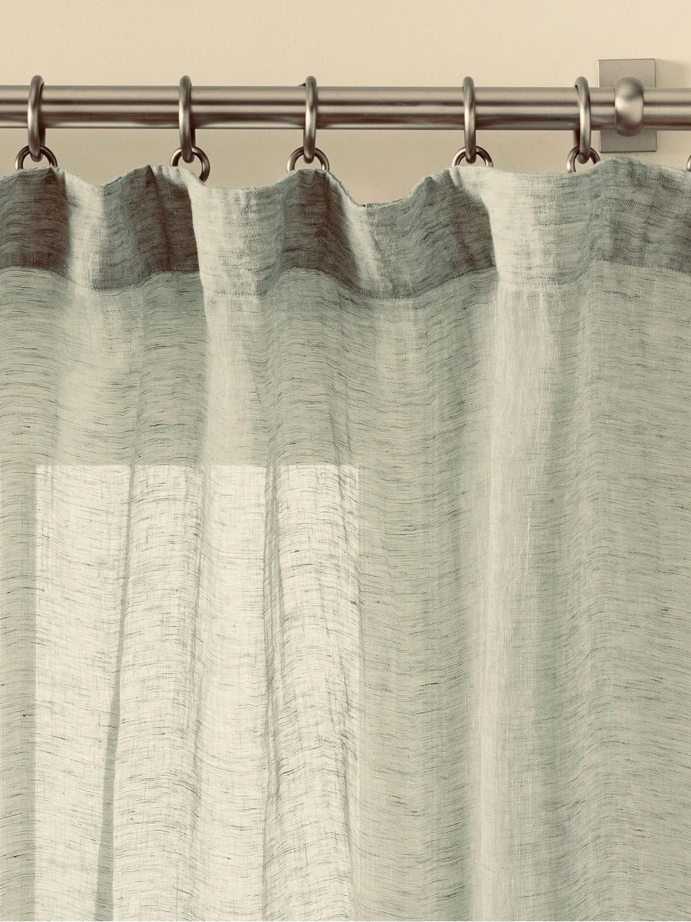 Pottery Barn 100% Linen set off 2 ~ Sheer Curtains 96”